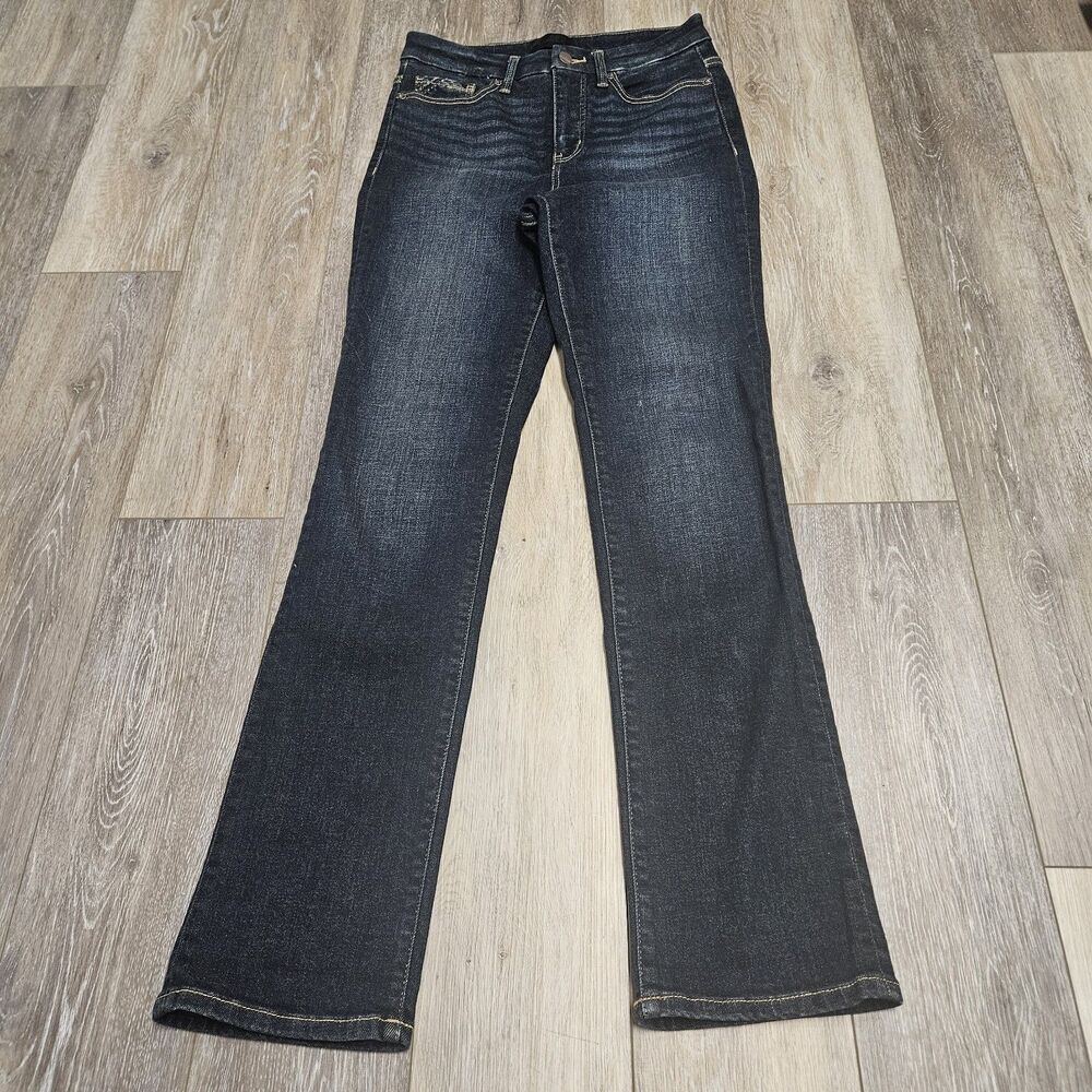 Buckle Black Shaping Smoothing Stretch Dark Wash Blue Straight Jeans Women's 26